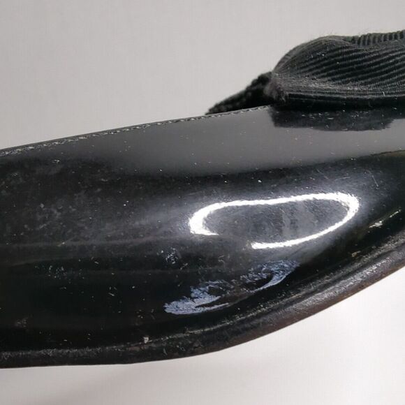 Salvatore Ferragamo Boutique 6.5 B Black Patent Leather With Bow Open Toe Slide - Picture 15 of 16
